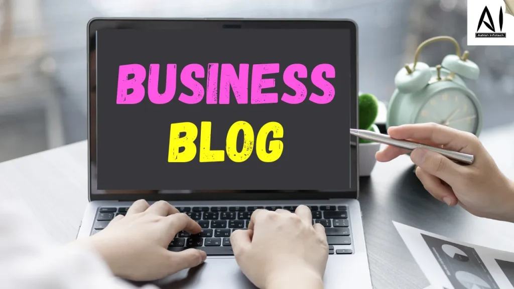 business blog on laptop